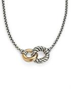 David Yurman Belmont Double Curb Link Necklace With 18k Gold
