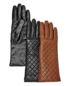 Bloomingdale's 3-button-length Quilted Leather Gloves