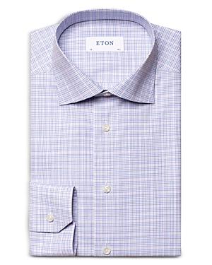 Eton Contemporary Fit High Performance Plaid Dress Shirt