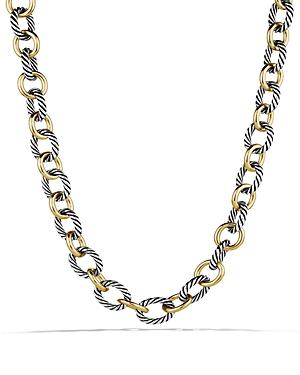 David Yurman Oval Large Link Necklace With Gold, 18.25