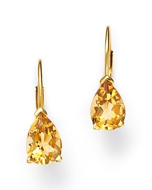 Bloomingdale's Pear-shaped Citrine Drop Earrings In 14k Yellow Gold - 100% Exclusive