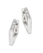 Bloomingdale's Champagne Diamond Geometric Hoop Earrings In 14k White Gold, 0.20 Ct. T.w. - 100% Exclusive