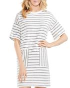 Vince Camuto Mixed-stripe Tee Dress