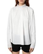 Zadig & Voltaire Teddy Eyelet Trim Blouse