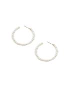 Lele Sadoughi Freshwater Pearl Beaded Hoop Earrings In 14k Gold Plate