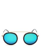 Krewe Conti Mirrored Round Sunglasses, 46mm
