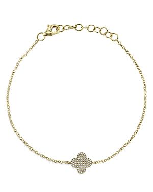 Moon & Meadow 14k Yellow Gold Diamond Clover Chain Bracelet
