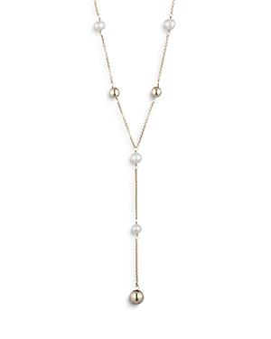 Lauren Ralph Lauren Cultured Freshwater Pearl And Bead Y Necklace, 16