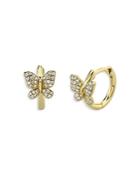 Moon & Meadow Diamond Butterfly Huggie Hoop Earrings In 14k Yellow Gold, 0.14 Ct. T.w. - 100% Exclusive