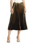 Lauren Ralph Lauren Pleated Metallic Midi Skirt