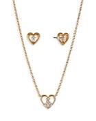 Nadri Smitten Open Heart Necklace & Stud Earring Set