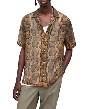 Allsaints Daudin Snakeskin Print Camp Shirt