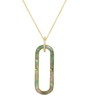 Argento Vivo Oval Mother-of-pearl Pendant Necklace In 14k Gold-plated Sterling Silver, 24