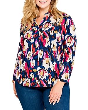Nic+zoe Plus Zappy Blooms Blouse