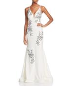 Avery Sleeveless Beaded Embroidered Gown