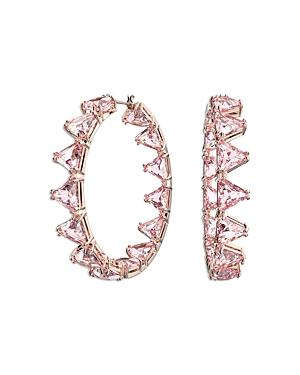 Swarovski Millenia Triangle Crystal Studded Hoop Earrings