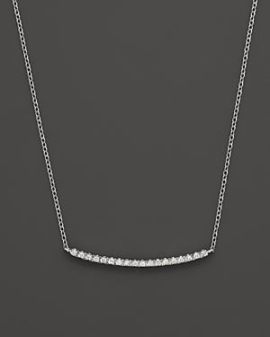 Meira T 14k White Gold And Diamond Bar Necklace, 16