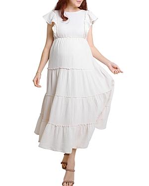 Ingrid & Isabel Whisper Tiered Maxi Maternity Dress