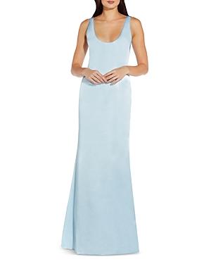 Aidan By Aidan Mattox Bow Back Sleeveless Satin Gown