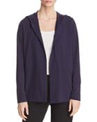 Eileen Fisher Petites Hooded Open-front Cardigan