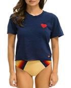 Aviator Nation Heart Embroidered Tee
