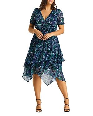 Estelle Plus Garland Handkerchief Hem Dress