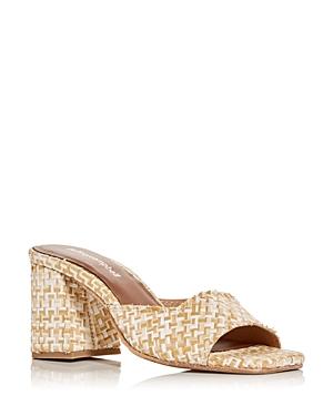 Jeffrey Campbell Women's Melange Woven High Block Heel Slide Sandals