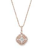 Diamond Circle Pendant Necklace In 14k Rose Gold, 1.0 Ct. T.w.