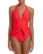 Shoshanna Sunburst Halter One Piece Swimsuit