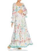 Rococo Sand Anais Floral Print Cutout Maxi Dress
