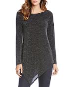 Karen Kane Asymmetric Metallic Knit Tunic