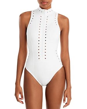 Gigi C Mathilda Zip Front One Piece Swimsuit