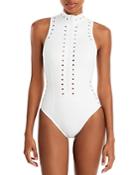 Gigi C Mathilda Zip Front One Piece Swimsuit