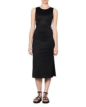 Sandro Magda Side Cutout Jacquard Dress