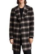 Allsaints Ventry Shadow Check Regular Fit Double Breasted Coat