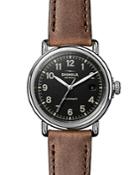 Shinola The Runwell Brown Leather Strap Automatic Watch, 39.5mm