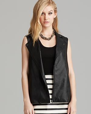 Minkpink Vest - Biker Faux Leather