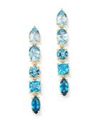 Bloomingdale's Blue Topaz Ombre Linear Drop Earrings In 14k Yellow Gold - 100% Exclusive