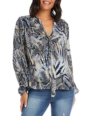 Karen Kane Printed Tie Neck Top