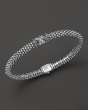 Lagos Sterling Silver Embrace Diamond Station Rope Bracelet