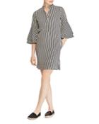 Lauren Ralph Lauren Striped Bell-sleeve Shirt Dress