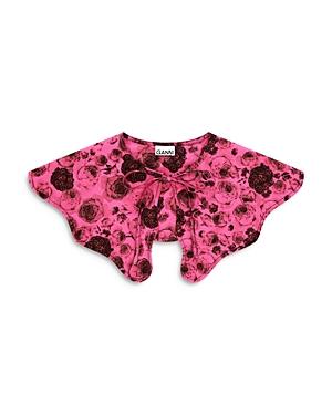 Ganni Floral Print Cotton Poplin Collar