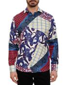 Robert Graham Grand Marque Limited Edition Silk Patchwork Print Classic Fit Button Down Shirt