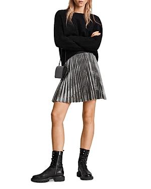 Allsaints Phia Metallic Snake-print Skirt