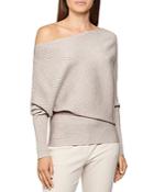 Reiss Lorna Draped Cold Shoulder Top