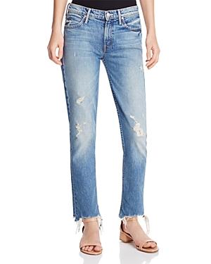 Mother Flirt Fray Jeans In Cold Feet