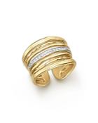 Meira T 14k Yellow Gold Multi-band Open Ring With Diamonds
