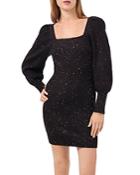 1.state Square Neck Sparkle Sweater Dress