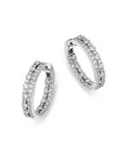 Bloomingdale's Diamond Inside Out Hoop Earrings In 14k White Gold, 2.0 Ct. T.w. - 100% Exclusive