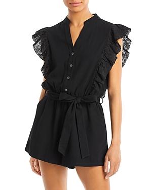 Aqua Therese Flutter Sleeve Romper - 100% Exclusive